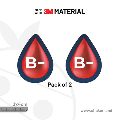 Stickerland India Blood Group B- 3x4 CM (Pack of 2)