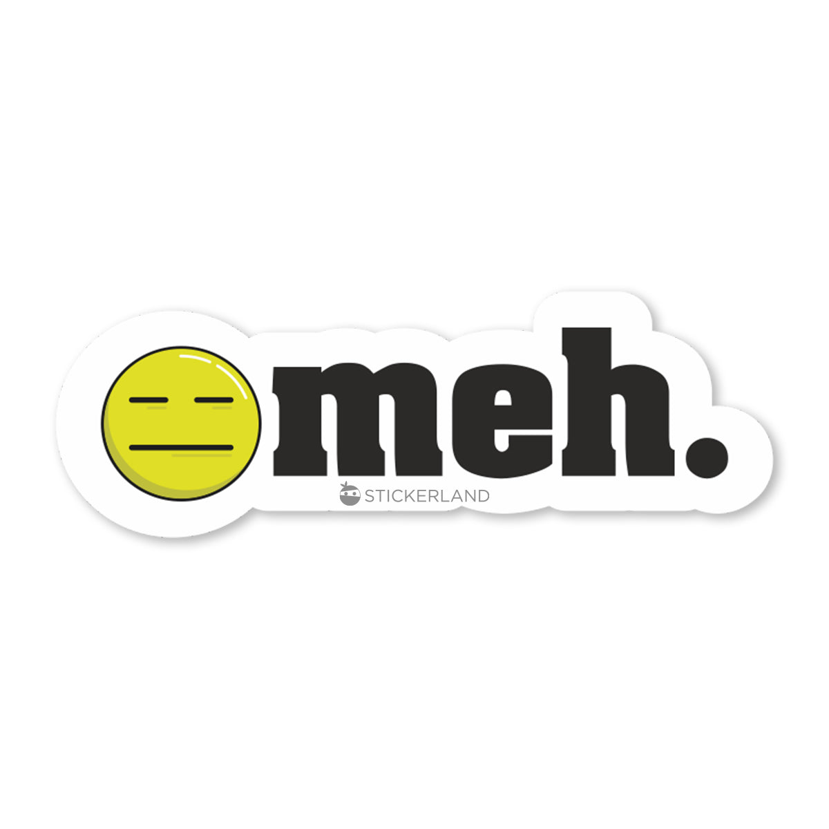 Stickerland India Emoji Meh Sticker 6x2 CM Pack Of 1 STICKERLAND stickerland-india-emoji-meh-sticker-6x2-cm-pack-of-1-stickerland