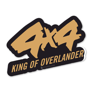 Stickerland India King Of Overlander 4X4 Black Sticker 6x4.5 CM (Pack of 1)