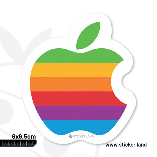 Stickerland India Apple Logo Coloured Sticker 6.5x5.5 CM (Pack of 1)