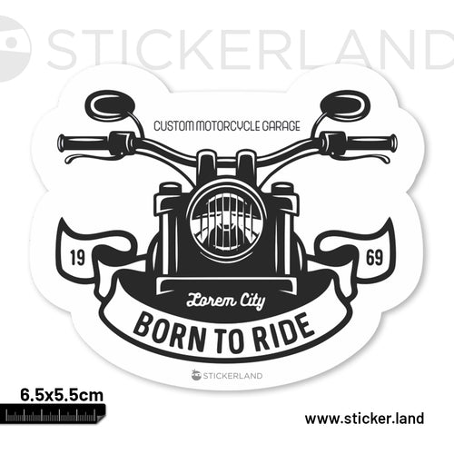 Stickerland India Born To Ride Lorem City Sticker 6.5x5.5 CM (Pack of 1)