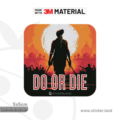 Stickerland India Freedom Do or Die_5x5cm (Pack of 1)