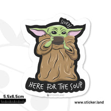 Load image into Gallery viewer, Stickerland India Baby Yoda Soup Sticker 5.5x6.5 CM (Pack of 1)