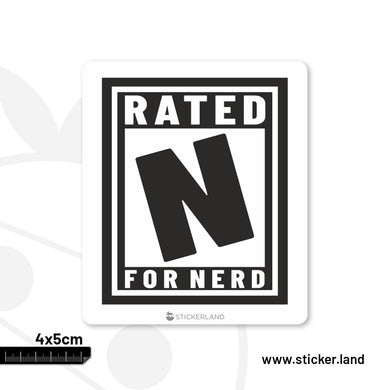 Stickerland India  Rated N For Nerd  Sticker 4x5 CM (Pack of 1)