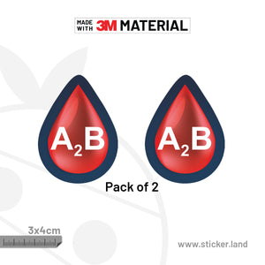 Stickerland India Blood Group A2B 3x4 CM (Pack of 2)