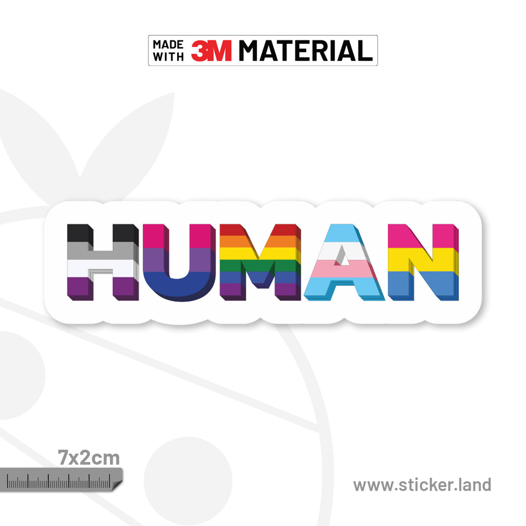 Stickerland India Gay LGBT Pride Human Flag 7x2 CM (Pack of 1)