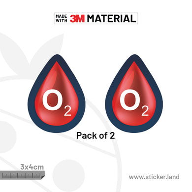 Stickerland India Blood Group O2 3x4 CM (Pack of 2)