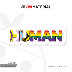 Stickerland India Gay LGBT Progress Pride Human Flag 7x2 CM (Pack of 1)