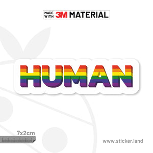 Stickerland India Gay LGBT 6-Color Pride Human Flag 7x2 CM (Pack of 1)
