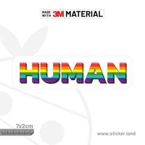 Stickerland India Gay LGBT Gilbert Baker Pride Human Flag 7x2 CM (Pack of 1)