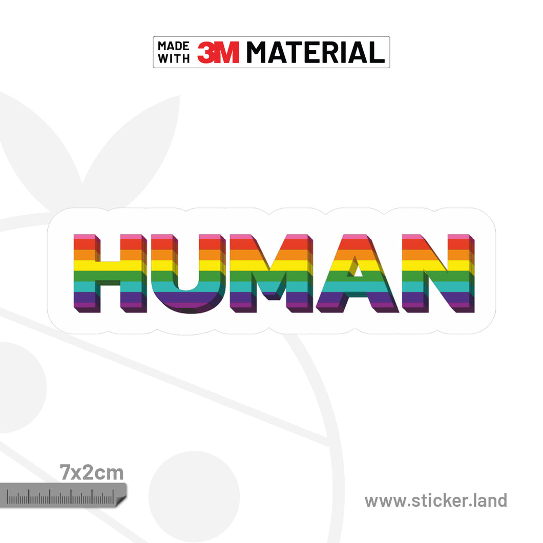 Stickerland India Gay LGBT Gilbert Baker Pride Human Flag 7x2 CM (Pack of 1)