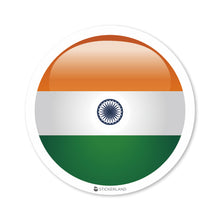 Load image into Gallery viewer, Stickerland India Indian Flag Rounded, Glass-Effect Sticker 5x5 CM (Pack of 1)