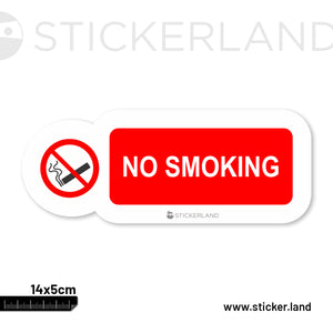 Stickerland India No Smoking English Sticker 14x5 CM (Pack of 1)