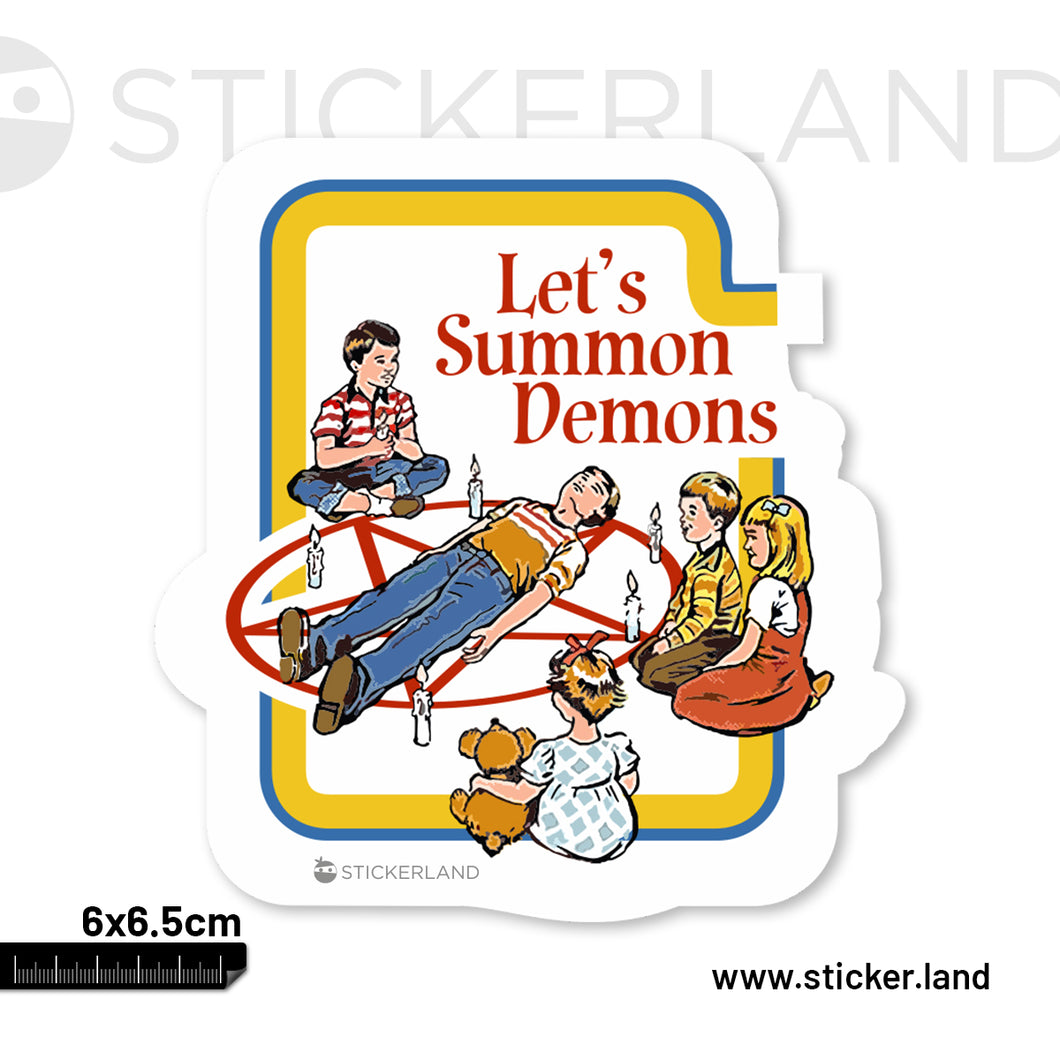 Stickerland India Let's Summon Demons Sticker 6x6.5 CM (Pack of 1)