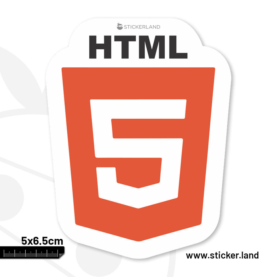 Stickerland India HTML 5 Sticker 5x6.5 CM (Pack of 1)