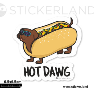 Stickerland India Hot Dawg Sticker 6.5x6.5 CM (Pack of 1)