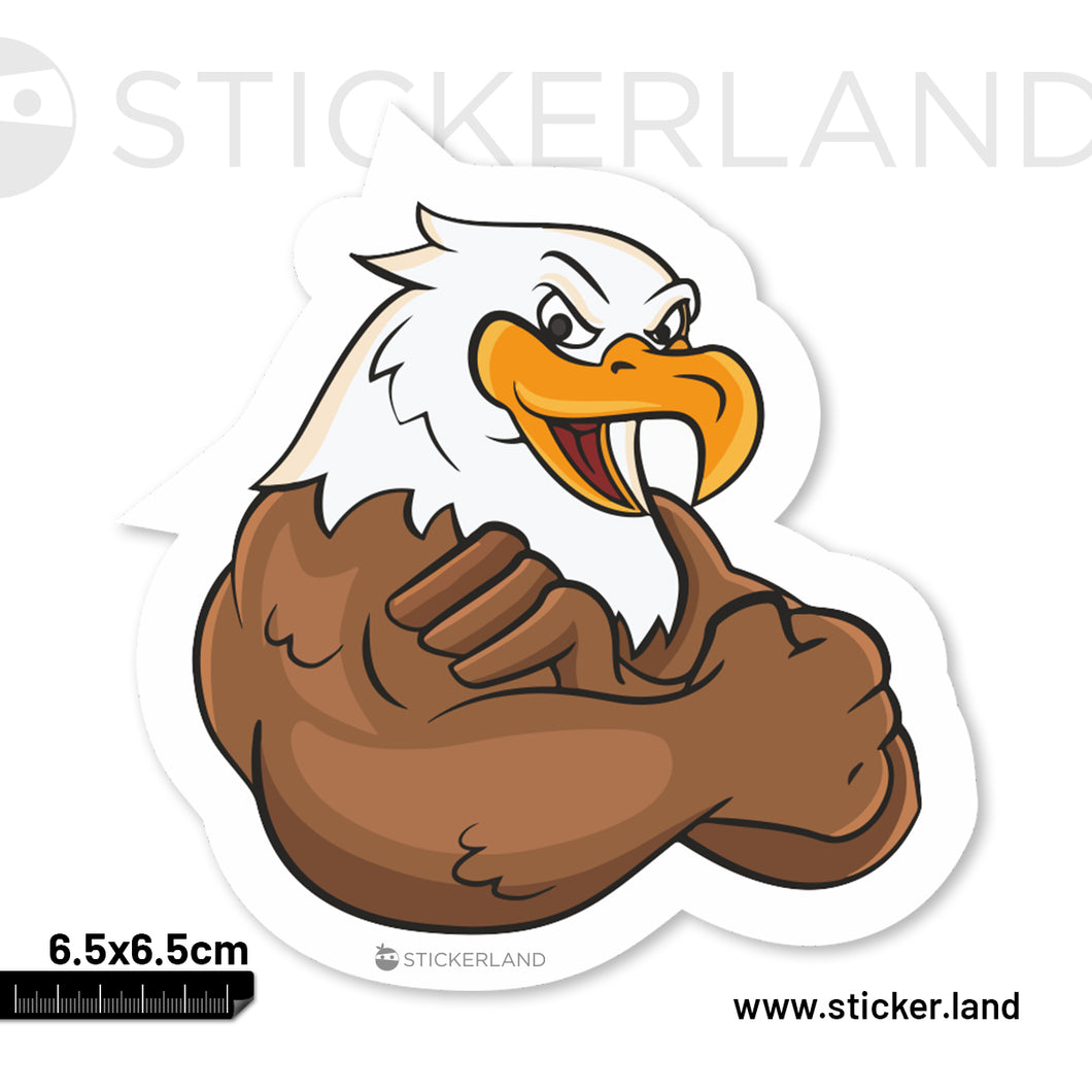 Stickerland India Strong Eagal Sticker 6.5x6.5 CM (Pack of 1)