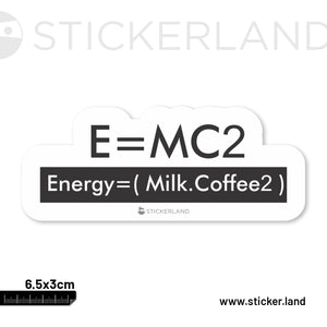 Stickerland India Energy-Milk Coffee Sticker 6.5x3 CM (Pack of 1)