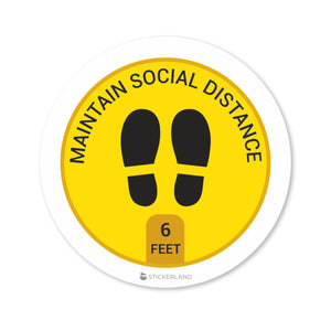 Stickerland India Maintain Social Distance Sticker 6.5x6.5 CM (Pack of 1)