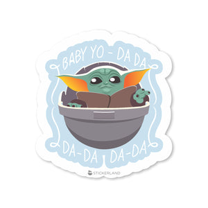 Stickerland India Baby Yoda Da-Da-Da-Da Sticker 6x6.5 CM (Pack of 1)