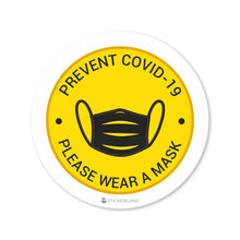 Load image into Gallery viewer, Stickerland India Please Wear Mask Sticker 6.5x6.5 CM (Pack of 1)
