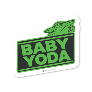 Stickerland India Baby Yoda Green Sticker 6x5.5 CM (Pack of 1)