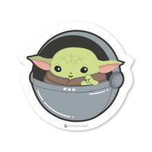 Load image into Gallery viewer, Stickerland India Baby Yoda Grey Basket Sticker 5x4.5 CM (Pack of 1)