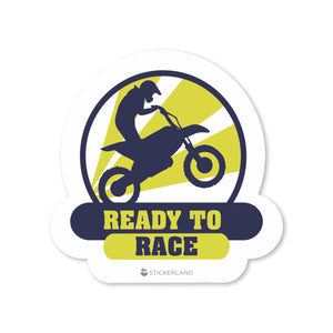 Stickerland India Ready To Race Sticker 6.5x6.5 CM (Pack of 1)