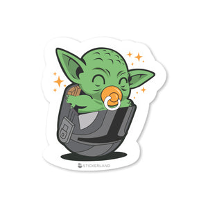 Stickerland India Baby Yoda Helmet Pacifier Sticker 5x5.5 CM (Pack of 1)