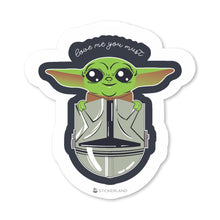 Load image into Gallery viewer, Stickerland India Baby Yoda Love me you must Sticker 5x5.5 CM (Pack of 1)
