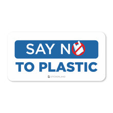 Load image into Gallery viewer, Stickerland India Say No To Plastic Sticker 6.5x3 CM (Pack of 1)