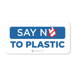 Stickerland India Say No To Plastic Sticker 6.5x3 CM (Pack of 1)