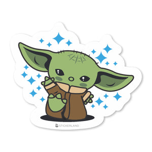Stickerland India Baby Yoda Stars Sticker 6.5x5.5 CM (Pack of 1)