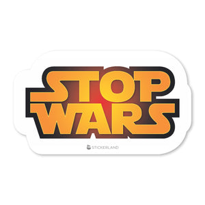 Stickerland India Stop Wars Sticker 6x3.5 CM (Pack of 1)
