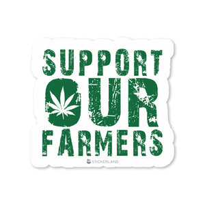 Stickerland India Support Our Farmers  Sticker 5.5x5 CM (Pack of 1)