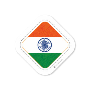 Stickerland India Indian Flag Stitched Diamond Sticker 5x5 CM (Pack of 1)