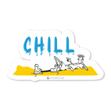 Load image into Gallery viewer, Stickerland India Chill With Fido  Sticker 6.5x3.5 CM (Pack of 1)