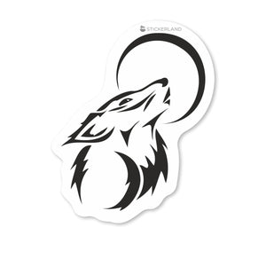Stickerland India Wolf Moon Sticker 5.5x6.5 CM (Pack of 1)