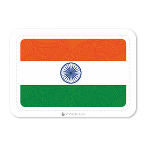 Stickerland India Indian Flag Stitched Standard Sticker 6.5x4.5 CM (Pack of 1)
