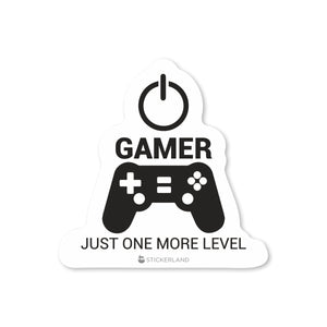 Stickerland India Gamer Just One More Level Sticker 6.5x6.5 CM (Pack of 1)
