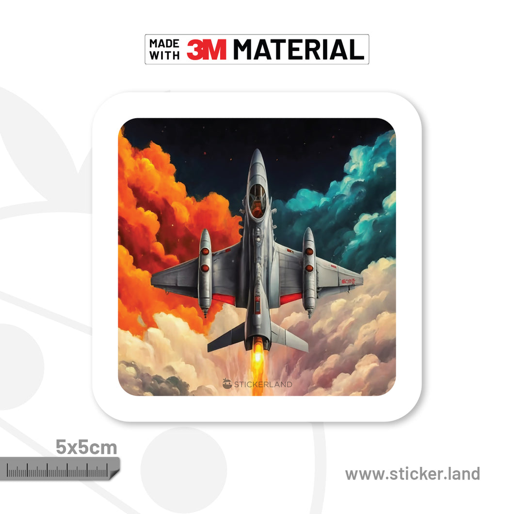Stickerland India Tricolour aircraft Sticker 5x5 CM (Pack of 1)