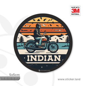 Stickerland India Indian Biker 1 Sticker 5x5 CM (Pack of 1)