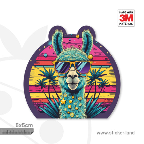 Stickerland India Lama colorful 2 Sticker 5x5 CM (Pack of 1)