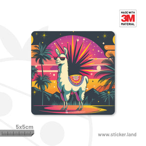 Stickerland India Lama colorful 1 Sticker 5x5 CM (Pack of 1)