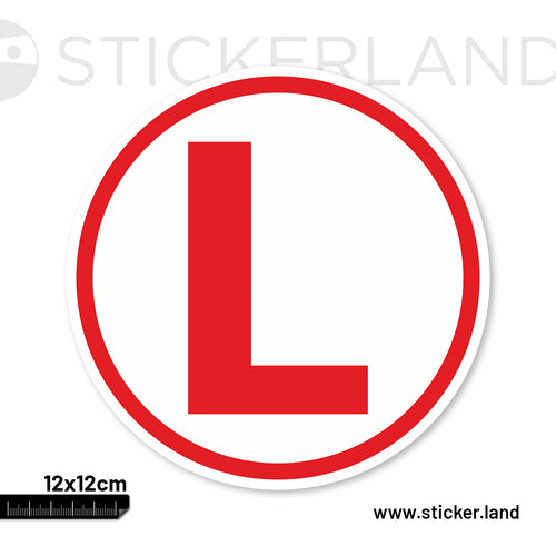 Stickerland India Learning Driver Car (L Board) 9 CM (Pack of 2)