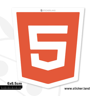 Stickerland India HTML Five Sticker 6x6.5 CM (Pack of 1)