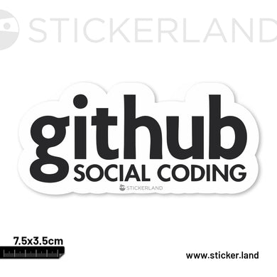 Stickerland India Github Social Coding Sticker 7.5x3.5 CM (Pack of 1)