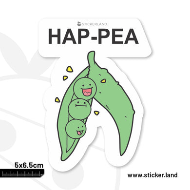 Stickerland India Hap Pea Sticker 5x6.5 CM (Pack of 1)