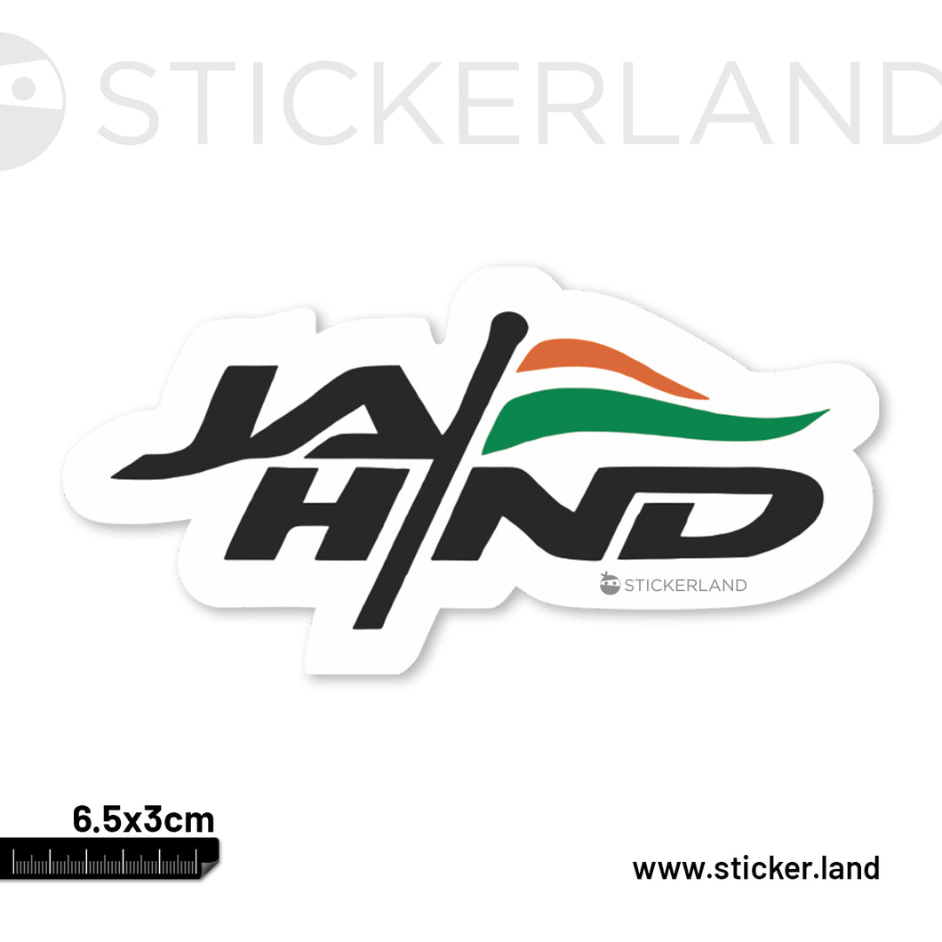 Stickerland India Jai Hind Sticker 6.5x3 CM (Pack of 1)