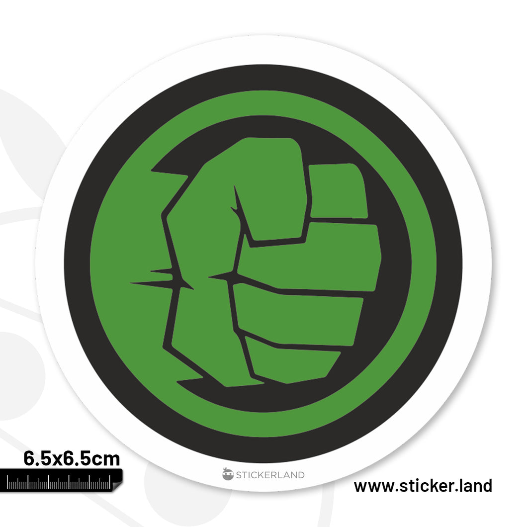 Stickerland India Hulk Punch Sticker 6.5x6.5 CM (Pack of 1)